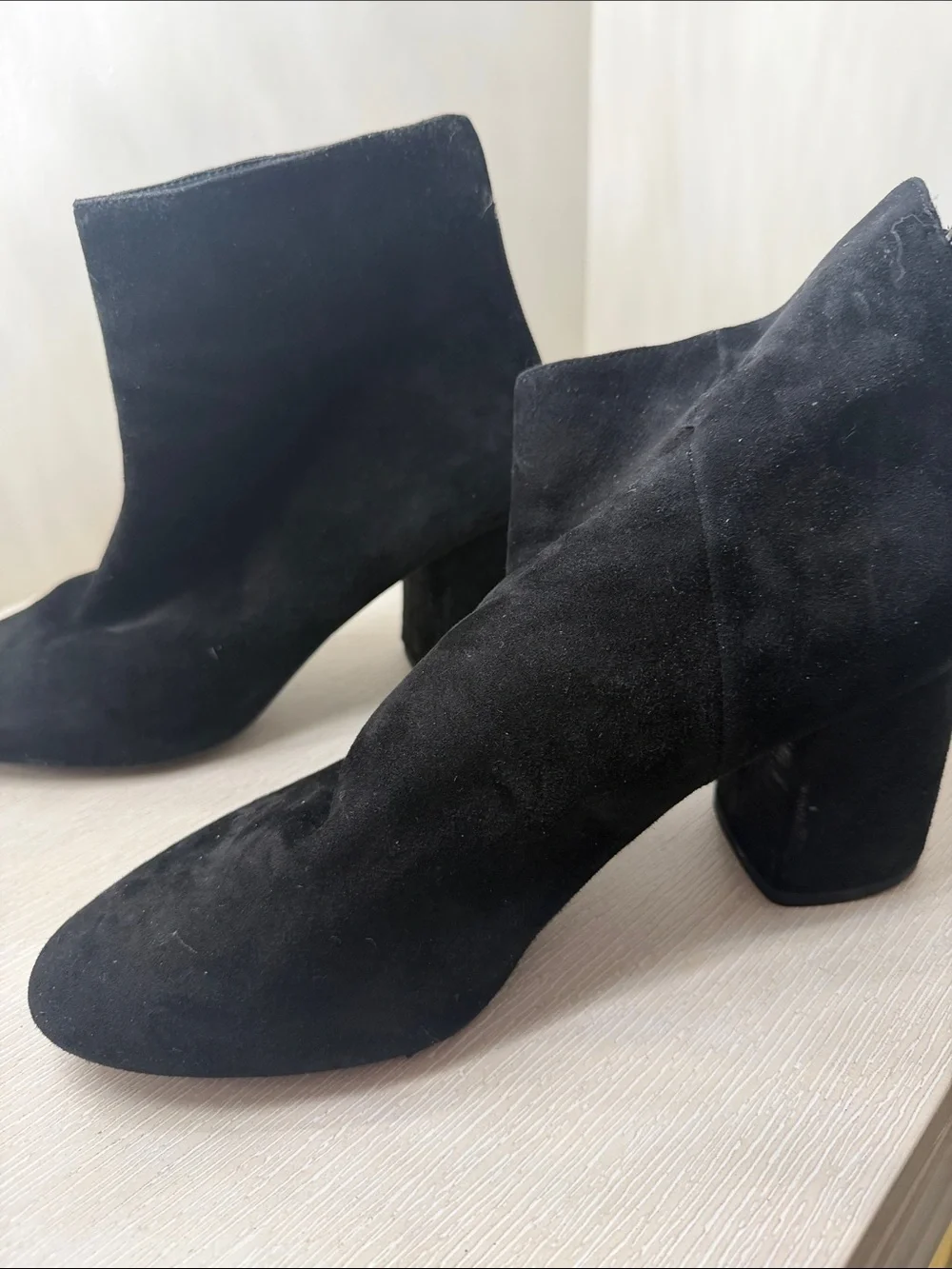 Gianni Bini Black Suede Ankle Booties with Block Heel
